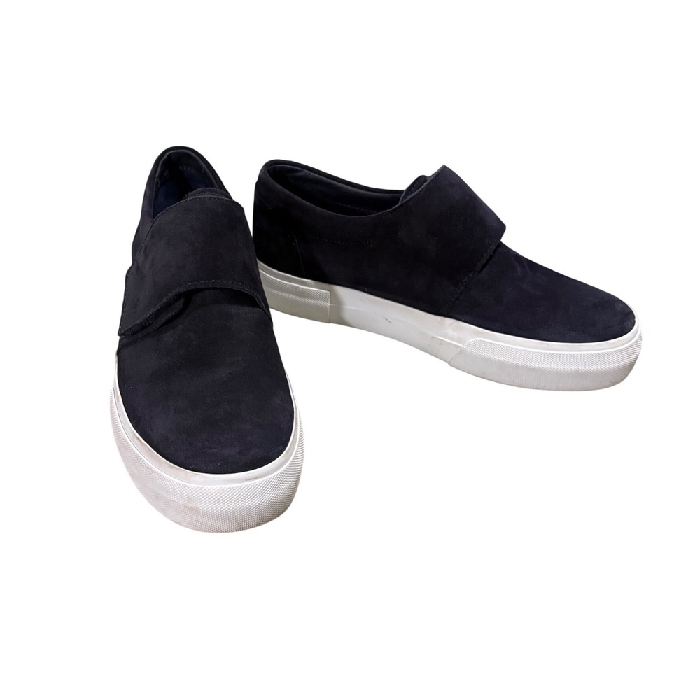 Vince Suede Platform Sneakers‎ Women's 7.5 Navy Blue/Black EUC  Hook Loop Strap